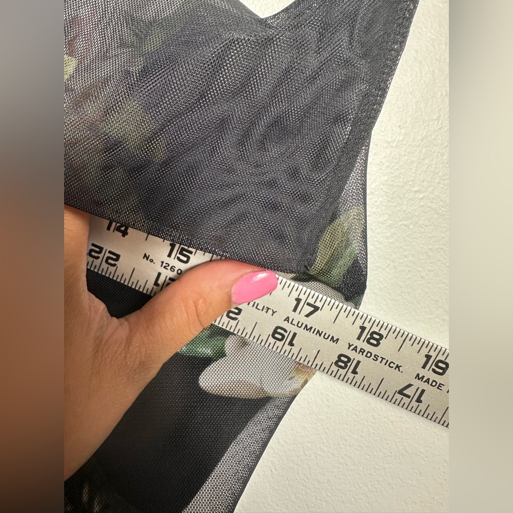 All Saints Midi Floral Asymmetrical Ulla Alessandra Black Sleeveless Dress Sz8 - Picture 15 of 17